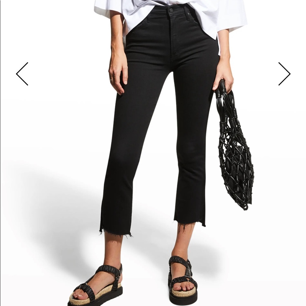 Mother insider crop step fray jeans